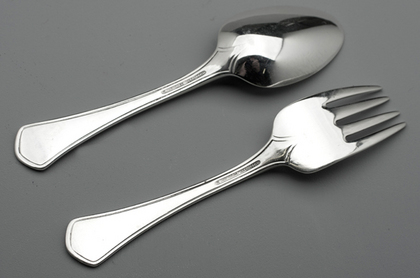 Tiffany Sterling Silver Christening Spoon and Fork - Suitable for toddler
